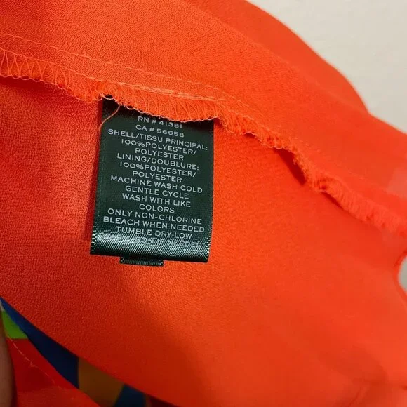 Lauren Ralph Lauren Dress 20W 2X Multi Color Layers Striped Whimsi Womens - Picture 4 of 9